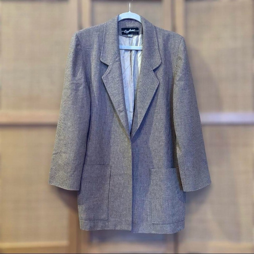 Vintage 1980s Wool Blazer Made in USA by Applause Size Medium to Large